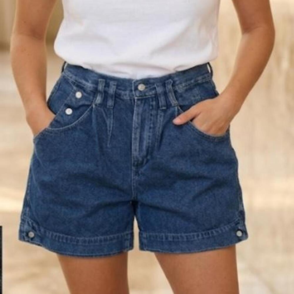 Vintage 90s Gitano High-Waisted Pleated Denim Shorts